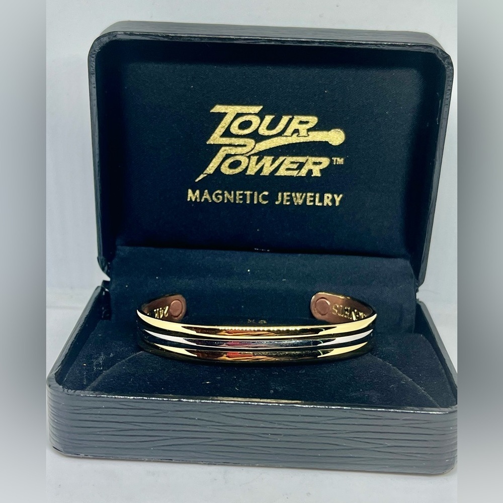 Tour Power 24k Plated Magnetic Copper Cuff Bracelet